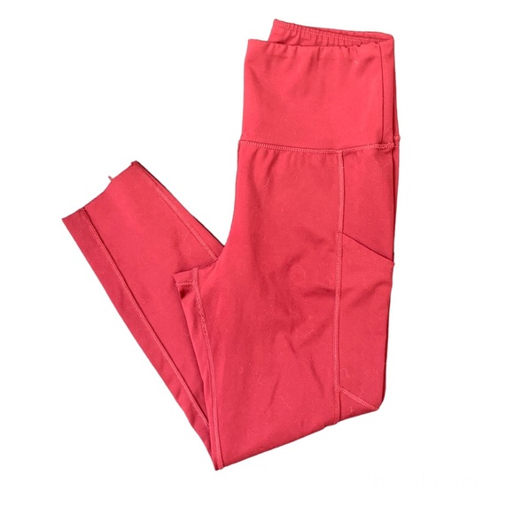 AE Burgundy High Waisted Pocket Leggings - Picture 2 of 4